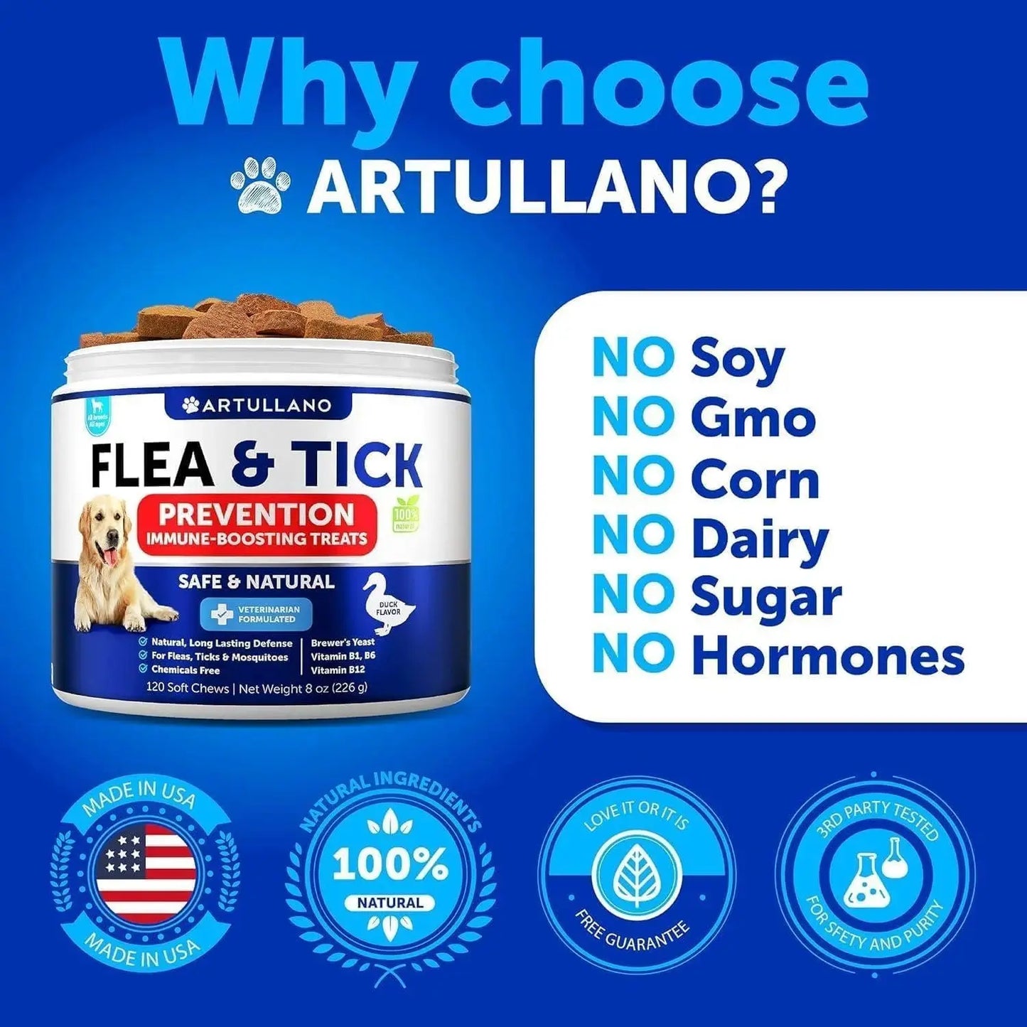 Flea and Tick Prevention for Dogs Chewables Natural Flea Treatment