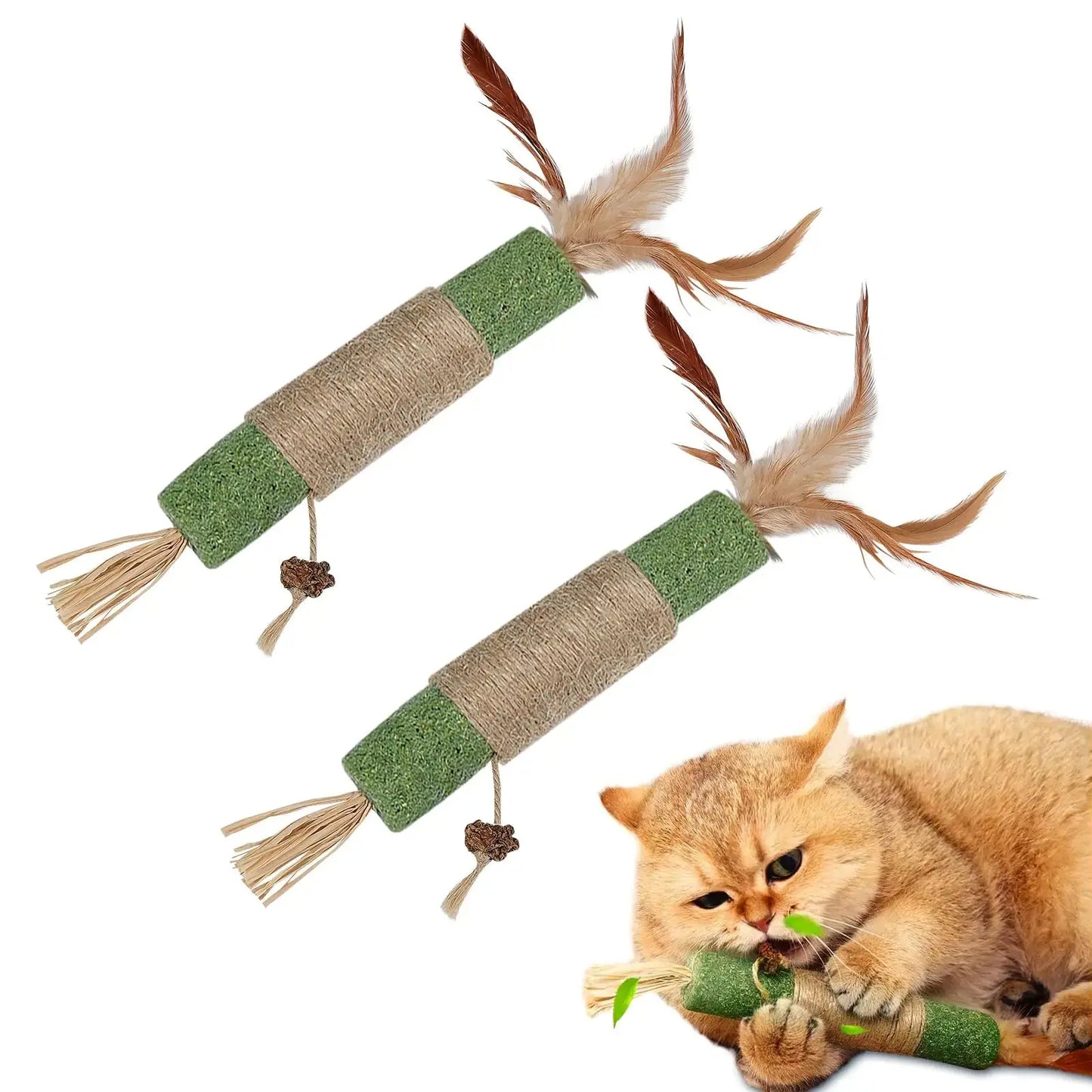 2 Pack Catnip Toys for Cats Catnip Sticks Cat Toys for Indoor Cats Cat Chew Toys for Teeth Cleaning Cat & Kitten Treat Silvervine Cat Dental Toy Cats And Dogs Supply