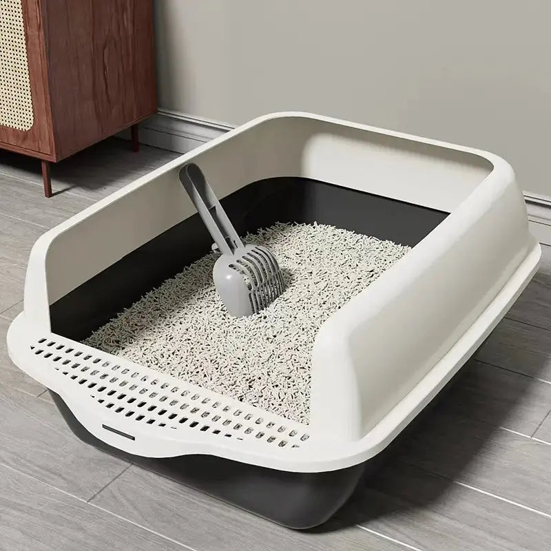 Large Semi-Enclosed Cat Litter Box with Removable Parts Cats And Dogs Supply