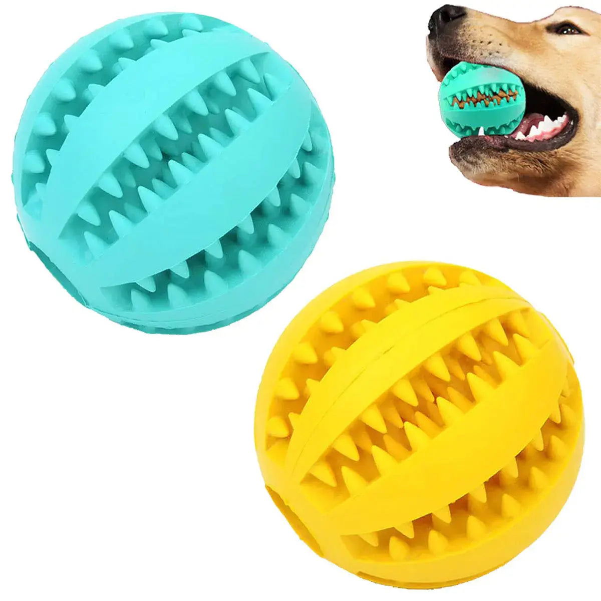 Sunglow 2 Pack Dog Toy Ball,Nontoxic Bite Resistant Teething Toys Balls for Small/Medium/Large Dog and Puppy Cat Dog Pet Food Treat Feeder Chew Tooth Cleaning Ball Exercise Game IQ Training Ball Cats And Dogs Supply