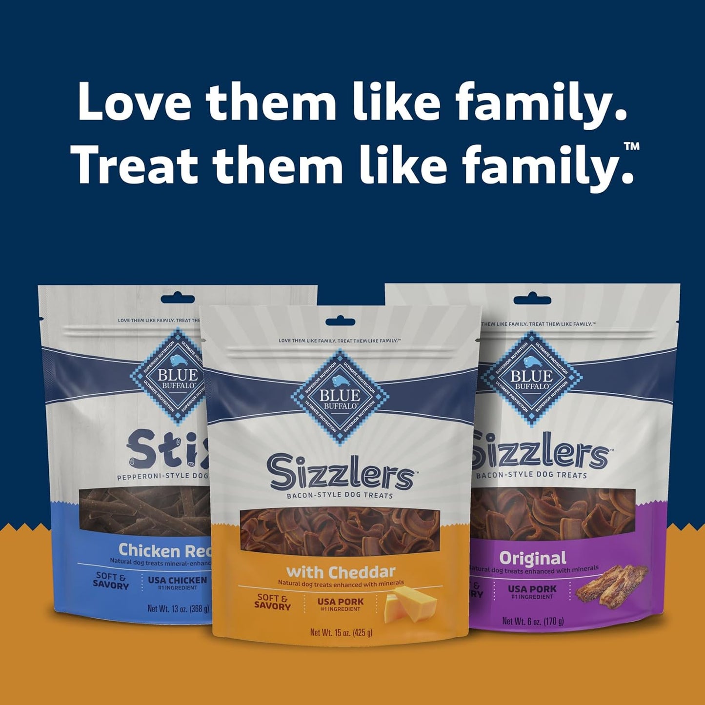 Sizzlers Bacon-Style Dog Treats with Real USA Pork, Cheddar Flavor, 15-Oz Bag