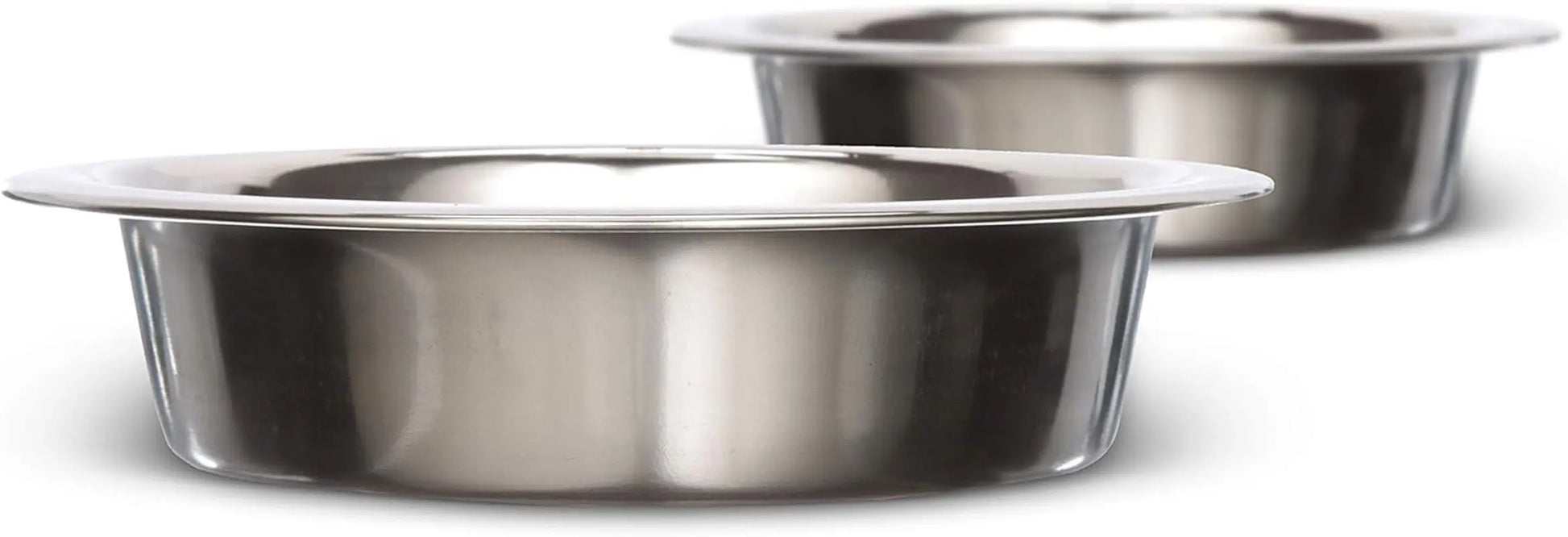 1 Cup (8 Oz.) Shallow Stainless Steel Cat Bowls, Set of 2 Neater Feeder Replacement Bowls (Express & Deluxe), Metal Cat Dishes for Food and Water, Whisker Friendly, Dishwasher Safe