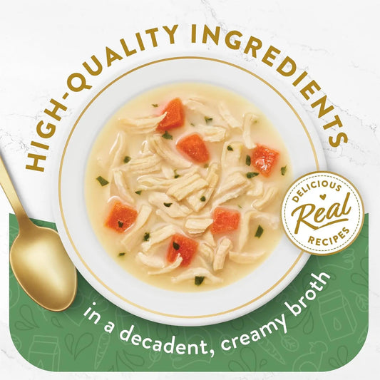 Purina  Lickable Senior Cat Food Broth Topper Creamy with White Meat Chicken - (Pack of 16) 1.4 Oz. Pouches