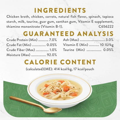 Purina  Lickable Senior Cat Food Broth Topper Creamy with White Meat Chicken - (Pack of 16) 1.4 Oz. Pouches