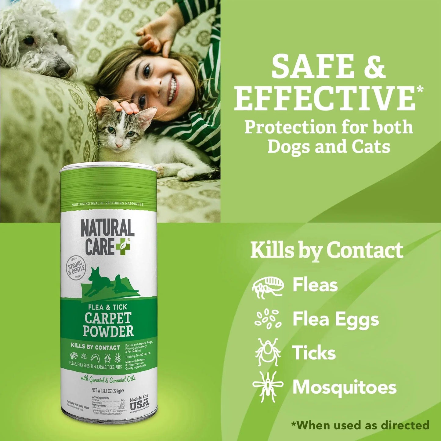 Flea and Tick Carpet Powder - 8.1 Ounce Canister