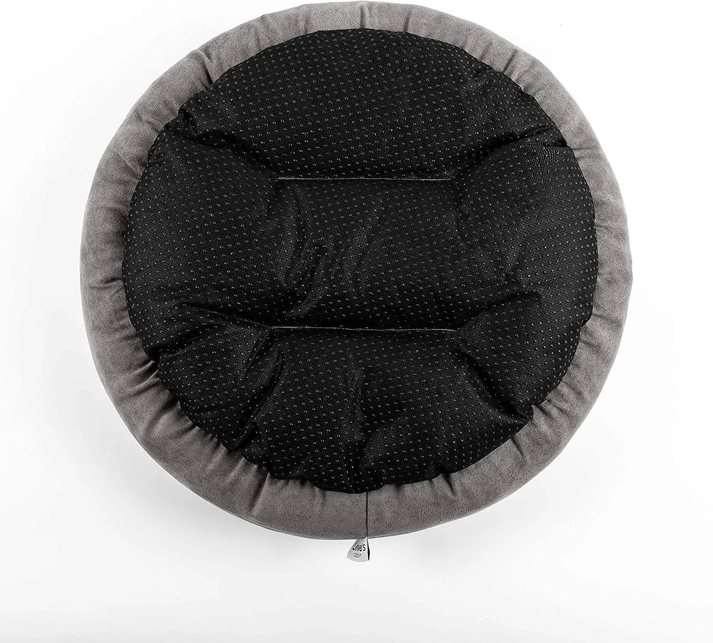 round Donut Cat and Dog Cushion Bed, 20In Bed for Cats or Small Dogs, Anti-Slip & Water-Resistant Bottom, Super Soft Durable Fabric Pet Beds, Washable Luxury Cat & Dog Bed Gray