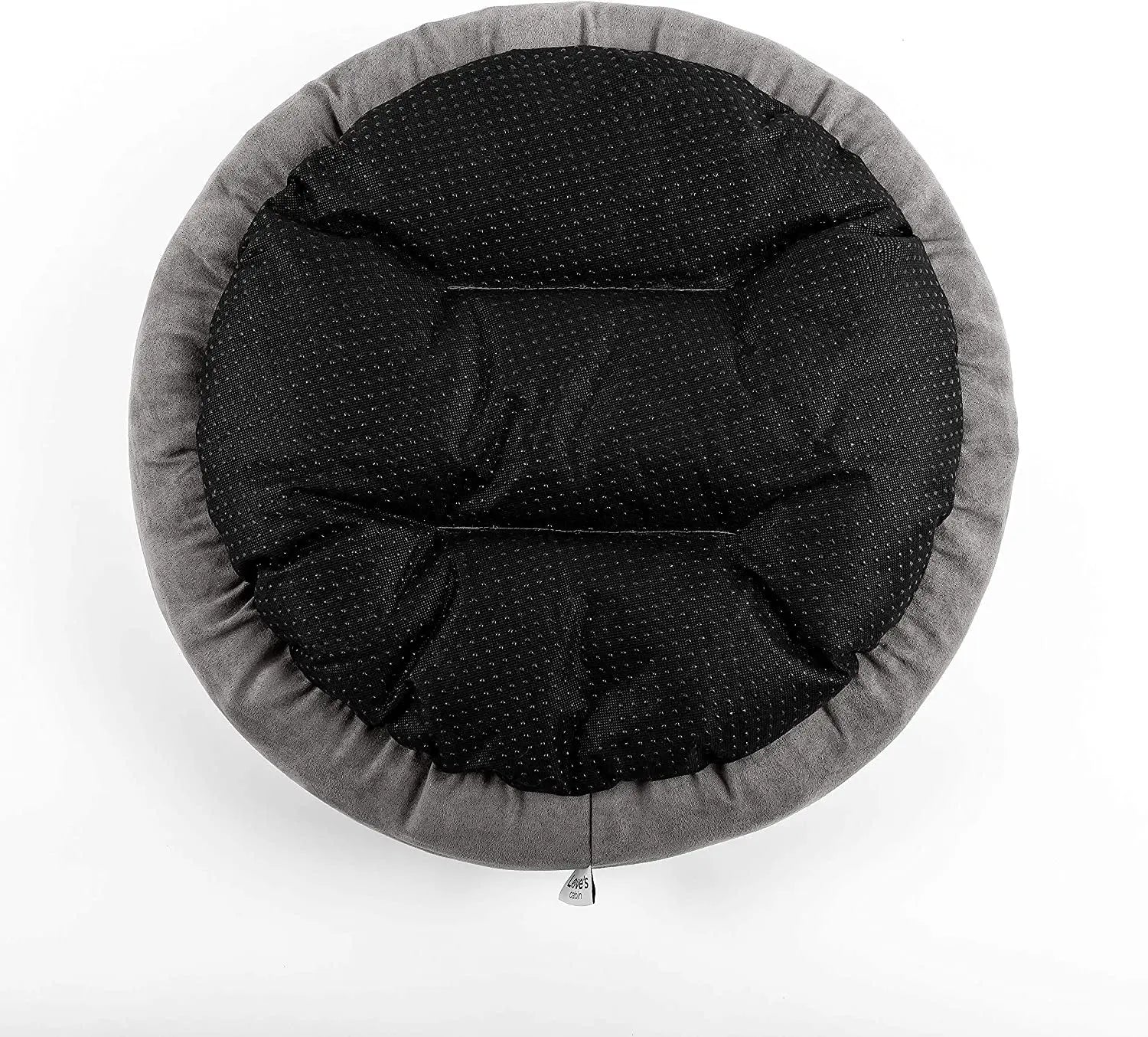 round Donut Cat and Dog Cushion Bed, 20In Bed for Cats or Small Dogs, Anti-Slip & Water-Resistant Bottom, Super Soft Durable Fabric Pet Beds, Washable Luxury Cat & Dog Bed Gray