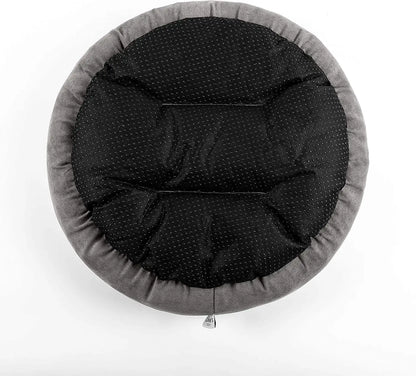 round Donut Cat and Dog Cushion Bed, 20In Bed for Cats or Small Dogs, Anti-Slip & Water-Resistant Bottom, Super Soft Durable Fabric Pet Beds, Washable Luxury Cat & Dog Bed Gray