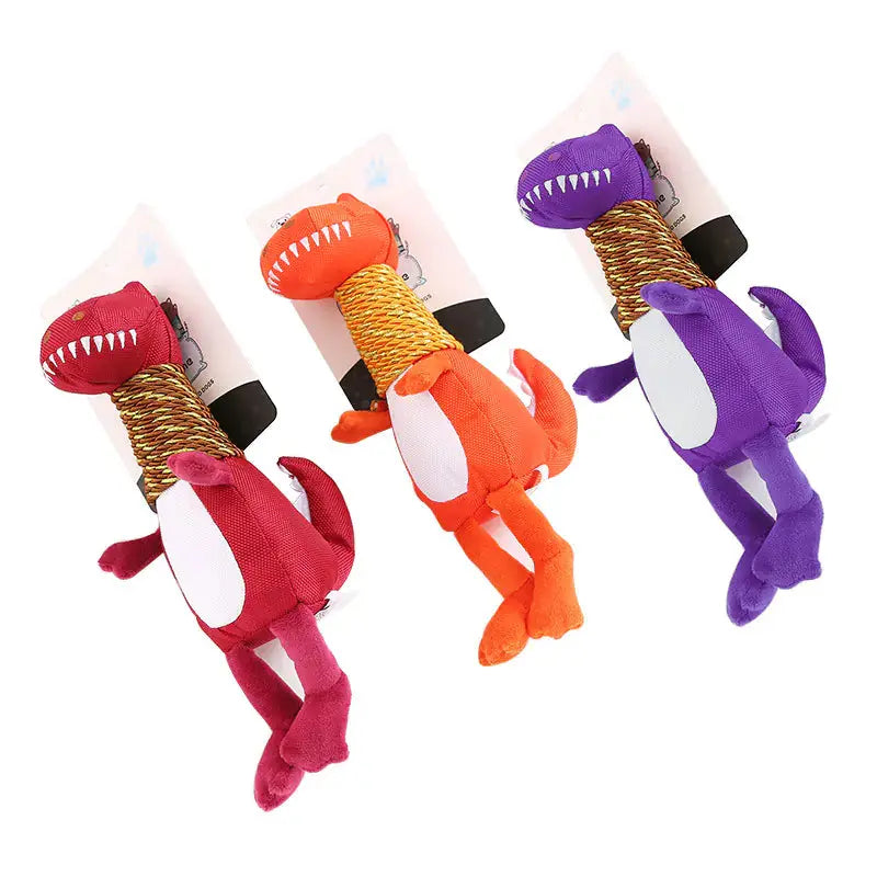 Plush Dinosaur Dog Toy with Sound and Chew Features Cats And Dogs Supply