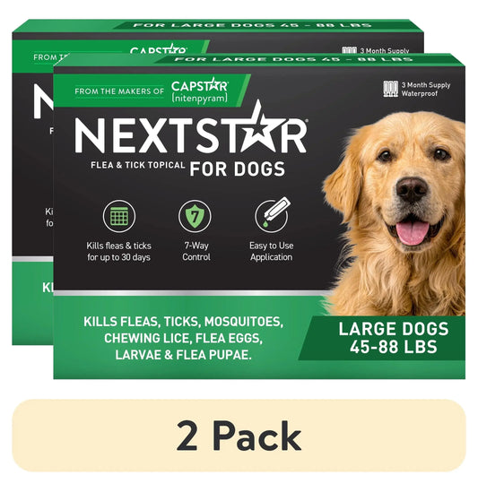 (2 Pack)  Flea & Tick Topical Prevention for Dogs 45-88 Lbs, 3-Month Supply