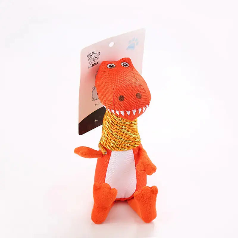 Plush Dinosaur Dog Toy with Sound and Chew Features Cats And Dogs Supply
