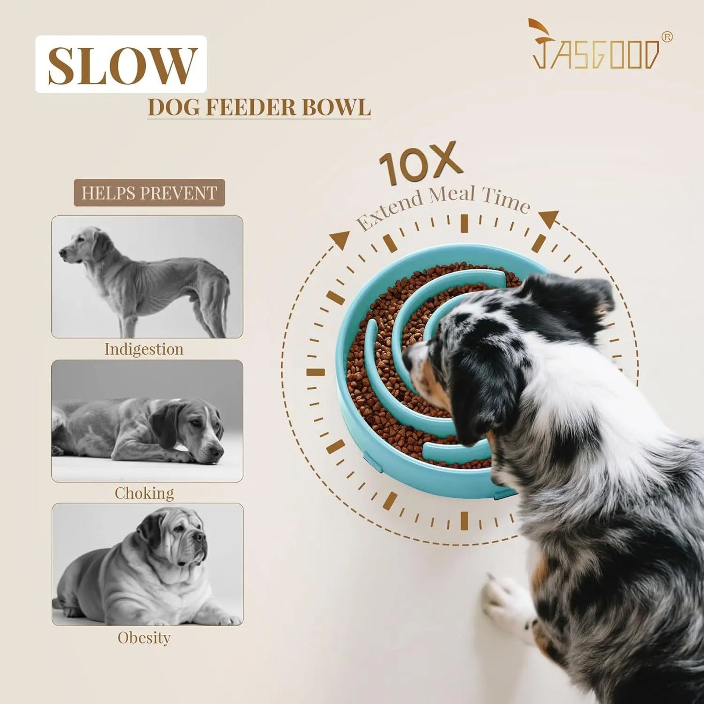 Slow Feeder Dogs Bowl for Large Medium Dogs,Anti-Gulping Pet Slower Food Feeding Bowls Stop Bloat,Preventing Choking