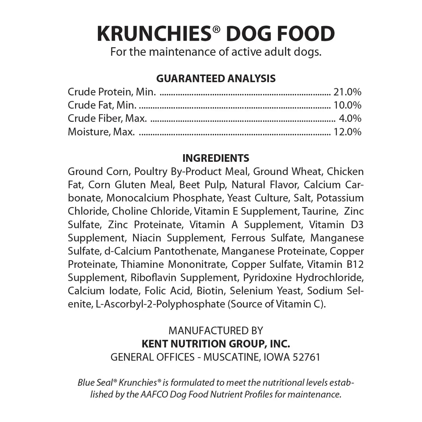 Krunchies Premium Adult Dog Food 25Lbs