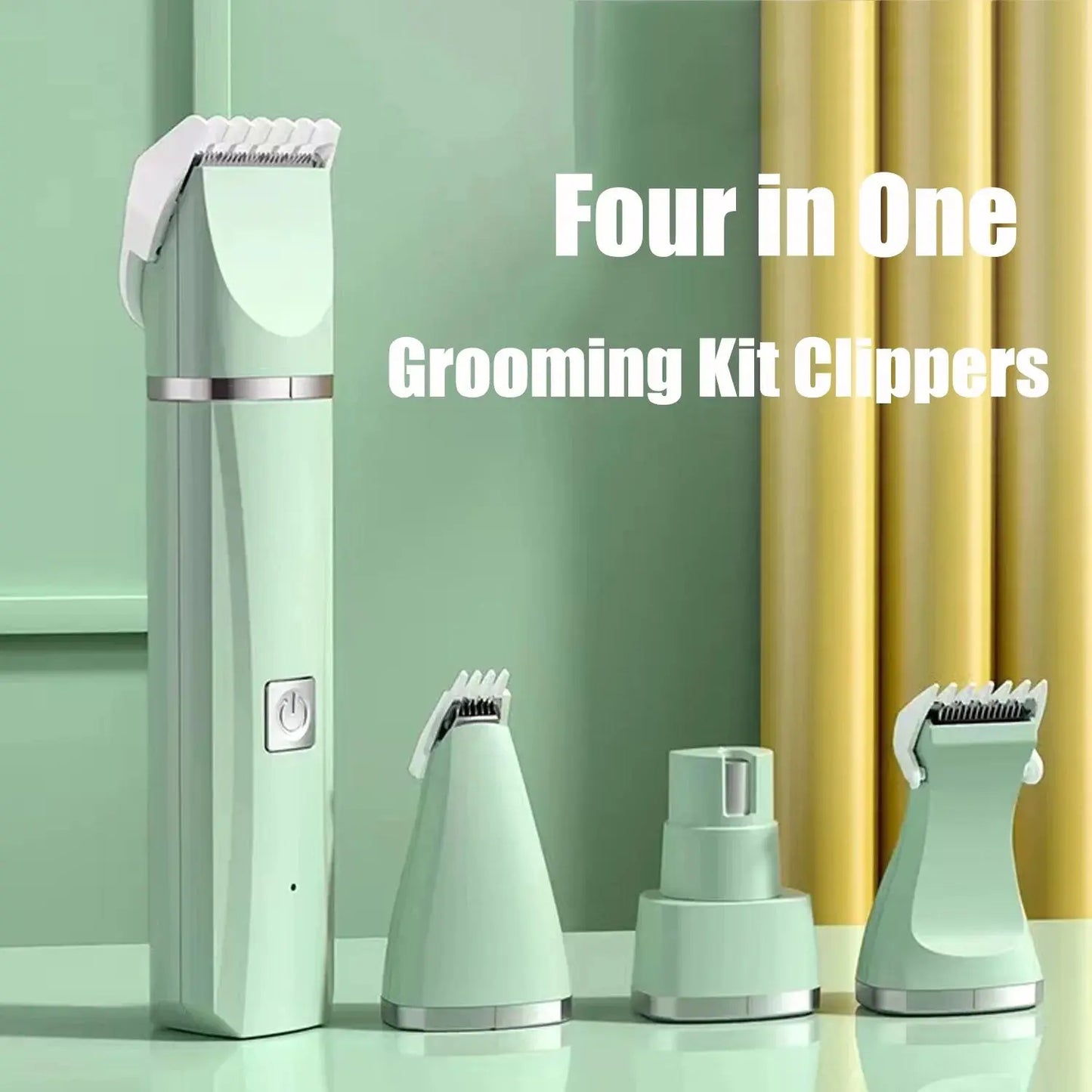 Dogs Hair Clippers Grooming Kit with Nail Grinder,  4 in 1 Cordless Electric Trimmer Low Noise USB Rechargeable Pet Clippers for Small and Large Dogs Cats Animals