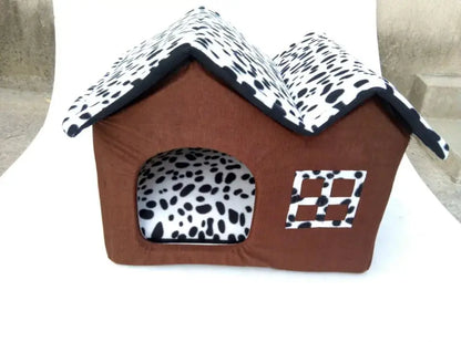 Spotty Double-Top Dog House with Removable Cushion Cats And Dogs Supply