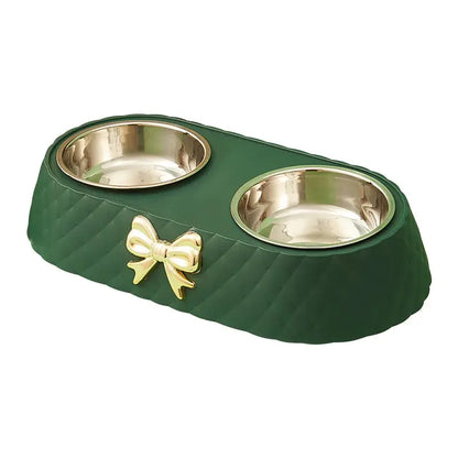 Bowknot Design Cat Food Bowl Cats And Dogs Supply