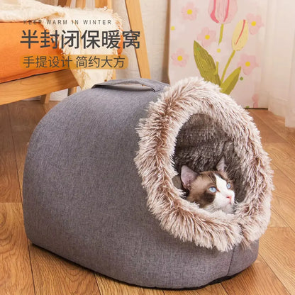 WarmNest Cozy Cave – Self-Warming Tent Bed for Cats & Small Dogs