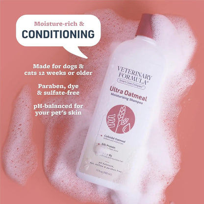 Smart Coat Complex Ultra Oatmeal Moisturizing Shampoo for Dogs, 17 Fl Oz – Moisture-Rich, Nourishing Shampoo – Leaves Coat Clean, Soft, Silky, Shiny – Long-Lasting Fragrance