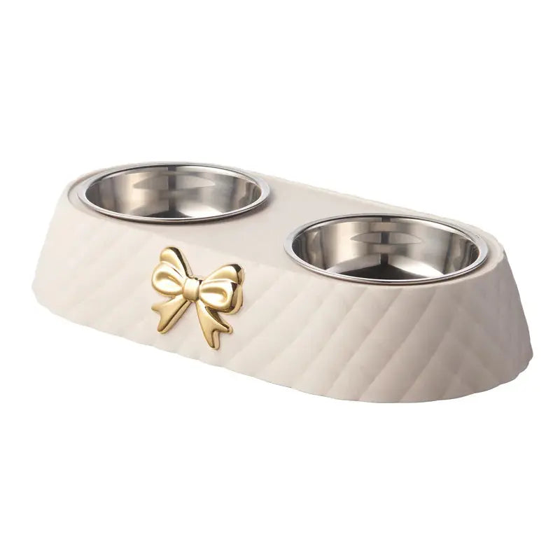 Bowknot Design Cat Food Bowl Cats And Dogs Supply