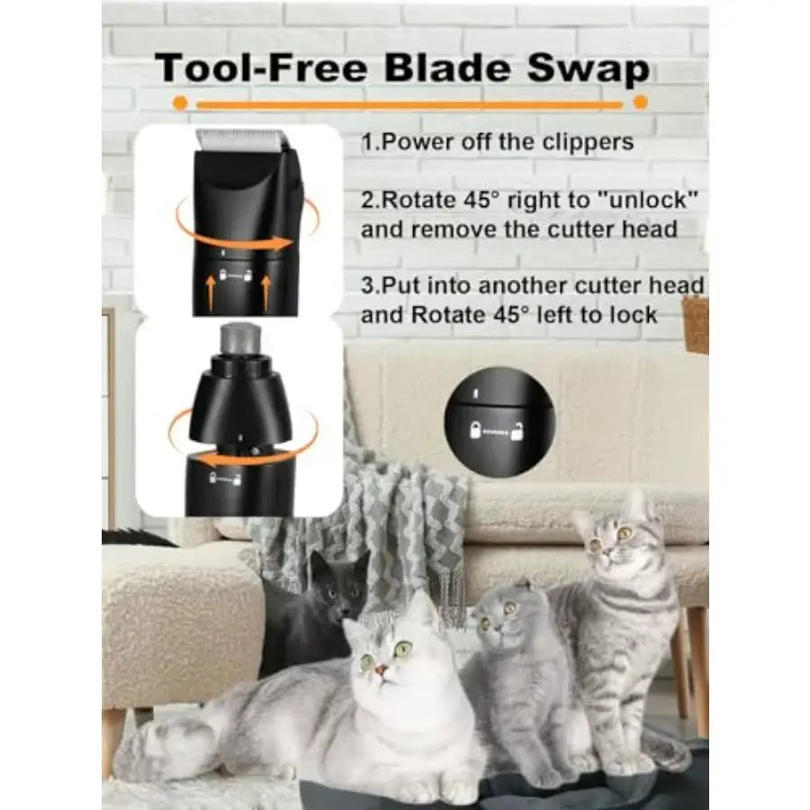 4 in 1 Cordless Dog Grooming Kit with 2Speed Clippers USBC Rechargeable Nail Grinder and Paw Trimmer for Small Pets Ideal for D