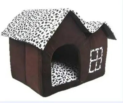 Spotty Double-Top Dog House with Removable Cushion Cats And Dogs Supply