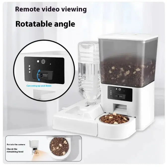 Smart Dual-Bowl Video Feeder with Timed Portions Cats And Dogs Supply