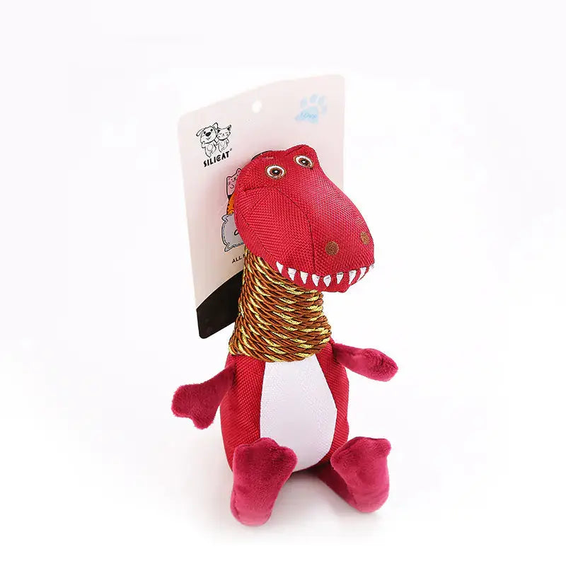 Plush Dinosaur Dog Toy with Sound and Chew Features Cats And Dogs Supply