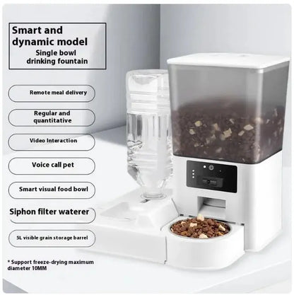 Smart Dual-Bowl Video Feeder with Timed Portions Cats And Dogs Supply