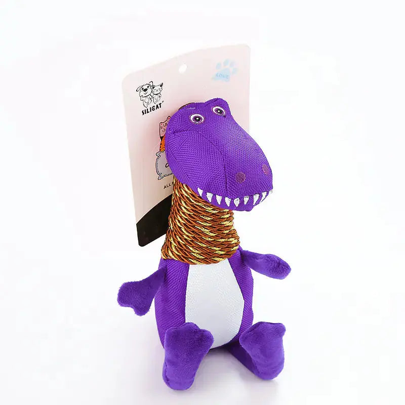 Plush Dinosaur Dog Toy with Sound and Chew Features Cats And Dogs Supply