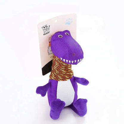 Plush Dinosaur Dog Toy with Sound and Chew Features Cats And Dogs Supply